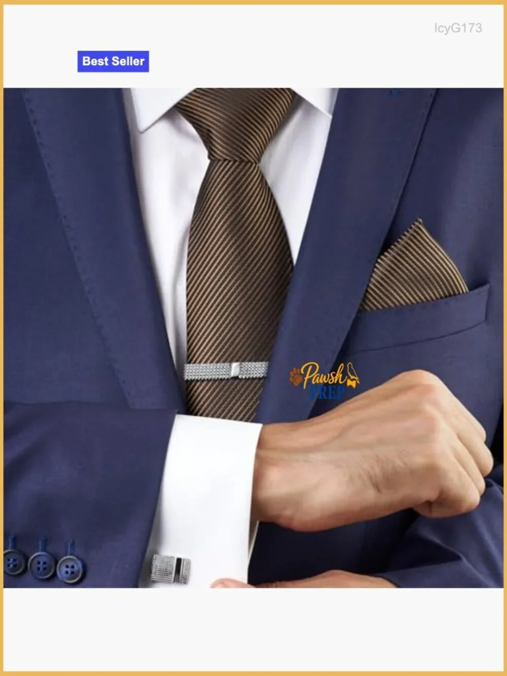 Premium Men's Tie Set with Pocket Squares, Cufflinks & Tie Clips